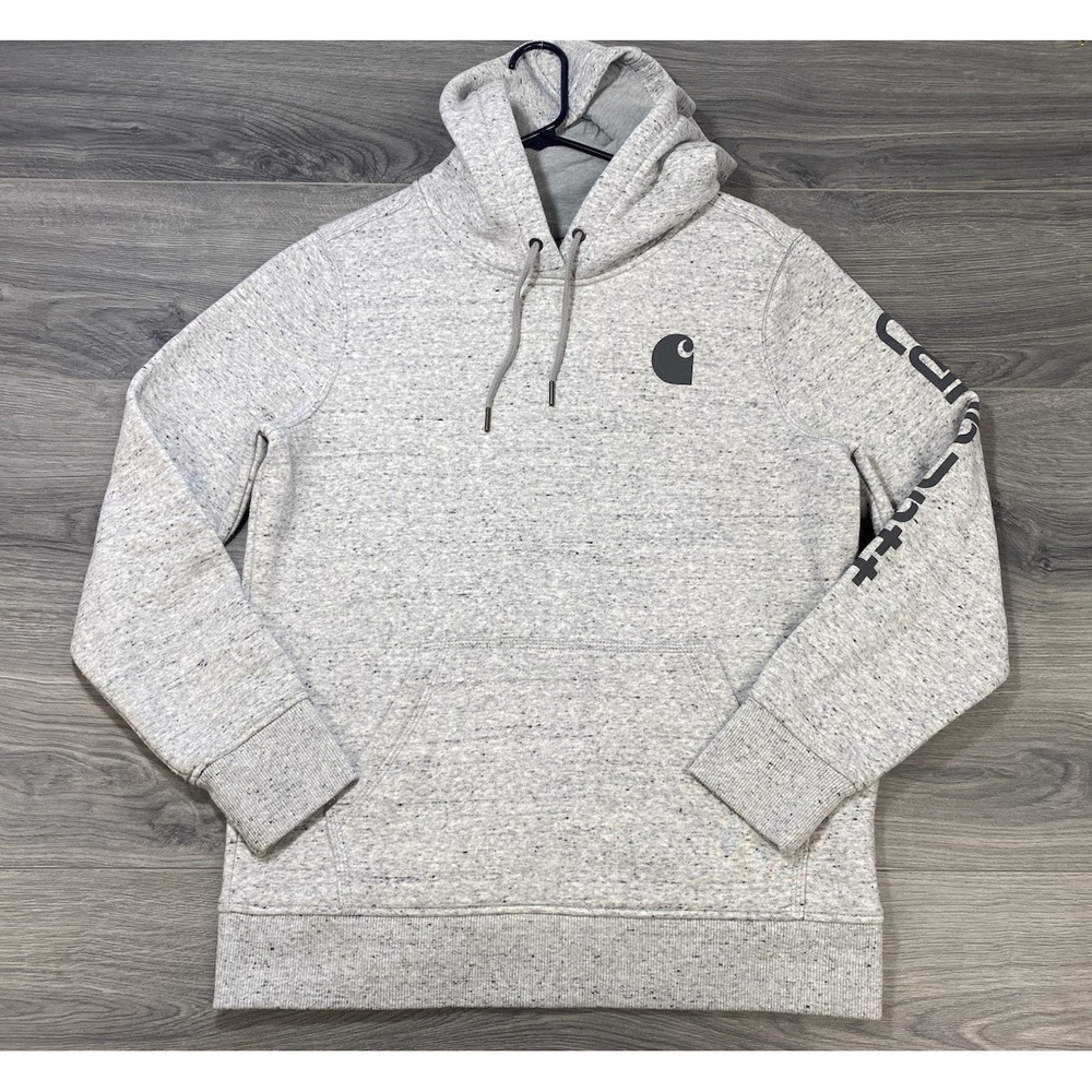 Carhartt Hoodie Women's Size Medium (8/10) Heathered Gray Relaxed Fit Pullover